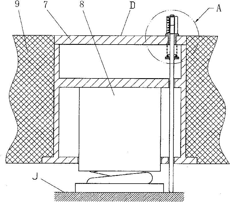 Floating ballast bed with height monitoring device