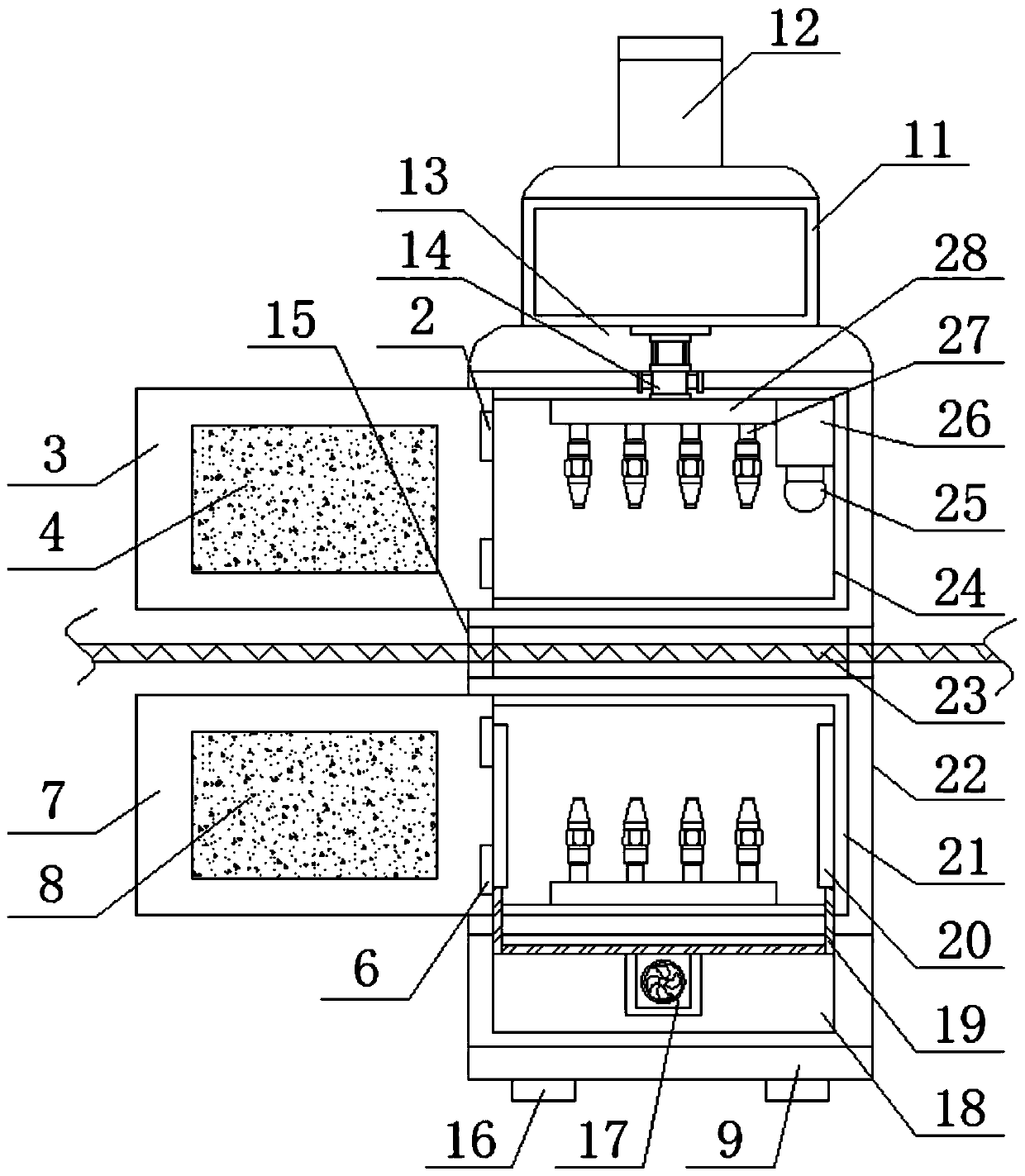 Electrostatic spraying device for electric mosquito swatter production and processing