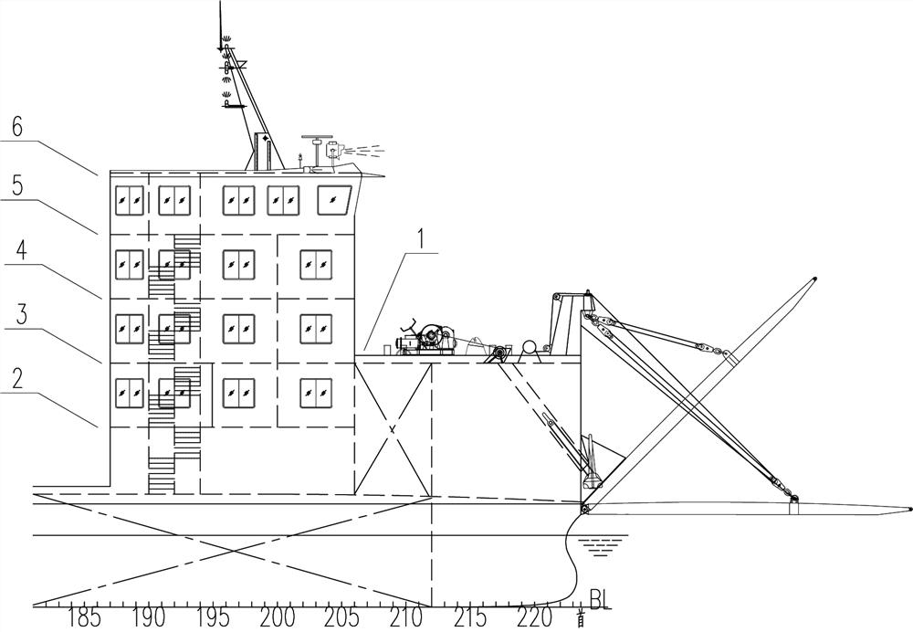 Transformation method for transforming roll-on-roll-off ship into inland river large-piece transport ship