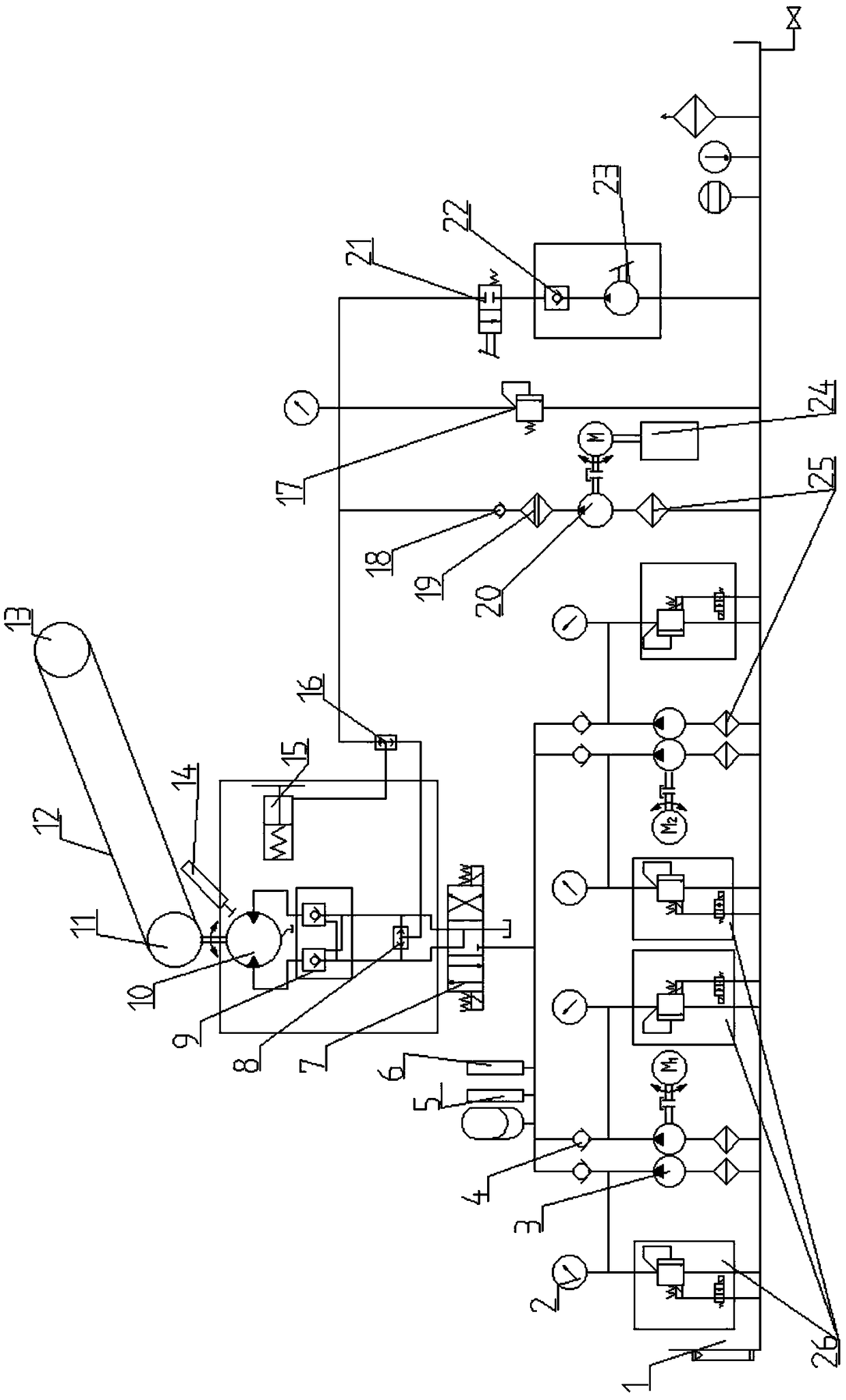 Double-mode driven brake hydraulic control system of belt conveyor