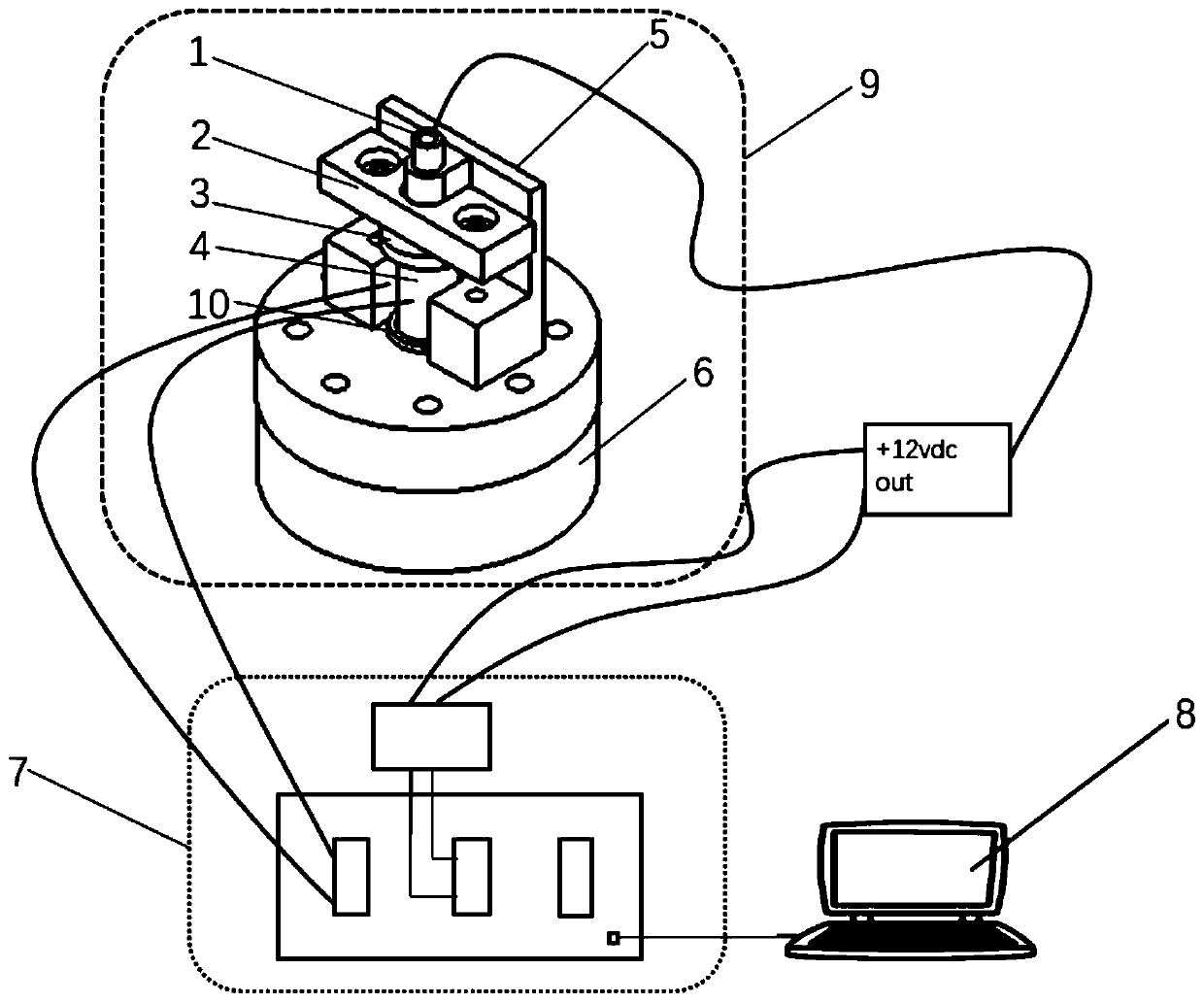 Test method for output characteristics of stacked piezoelectric ceramics under wide range of temperature changes