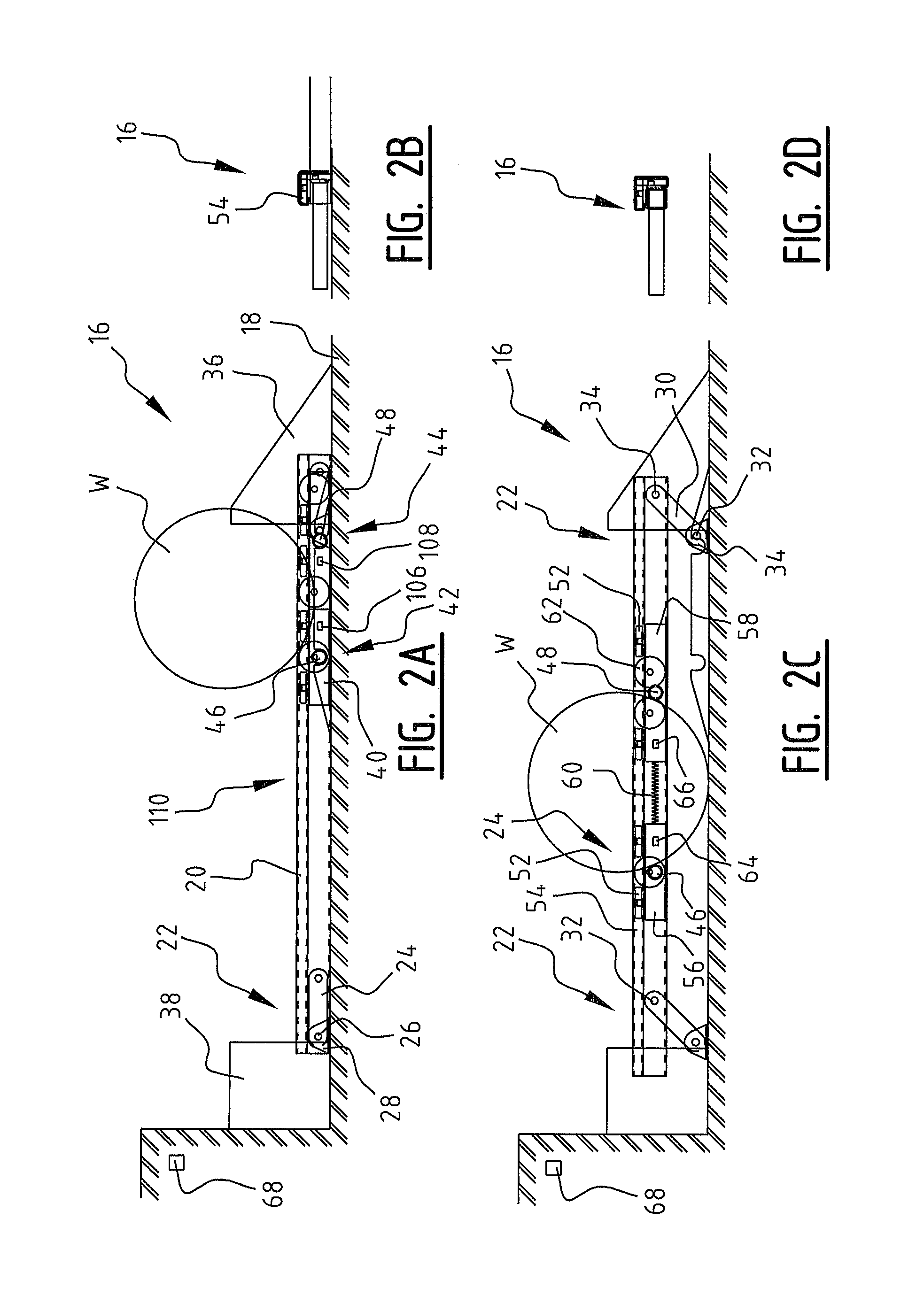 Device for Blocking a Vehicle, Method Therefor and Loading-Unloading Station Provided Therewith