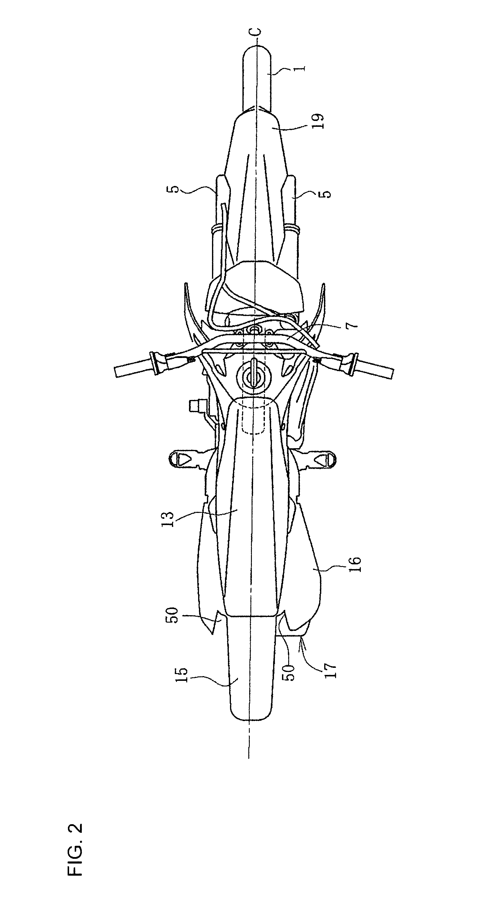 Muffler device for motorcycle