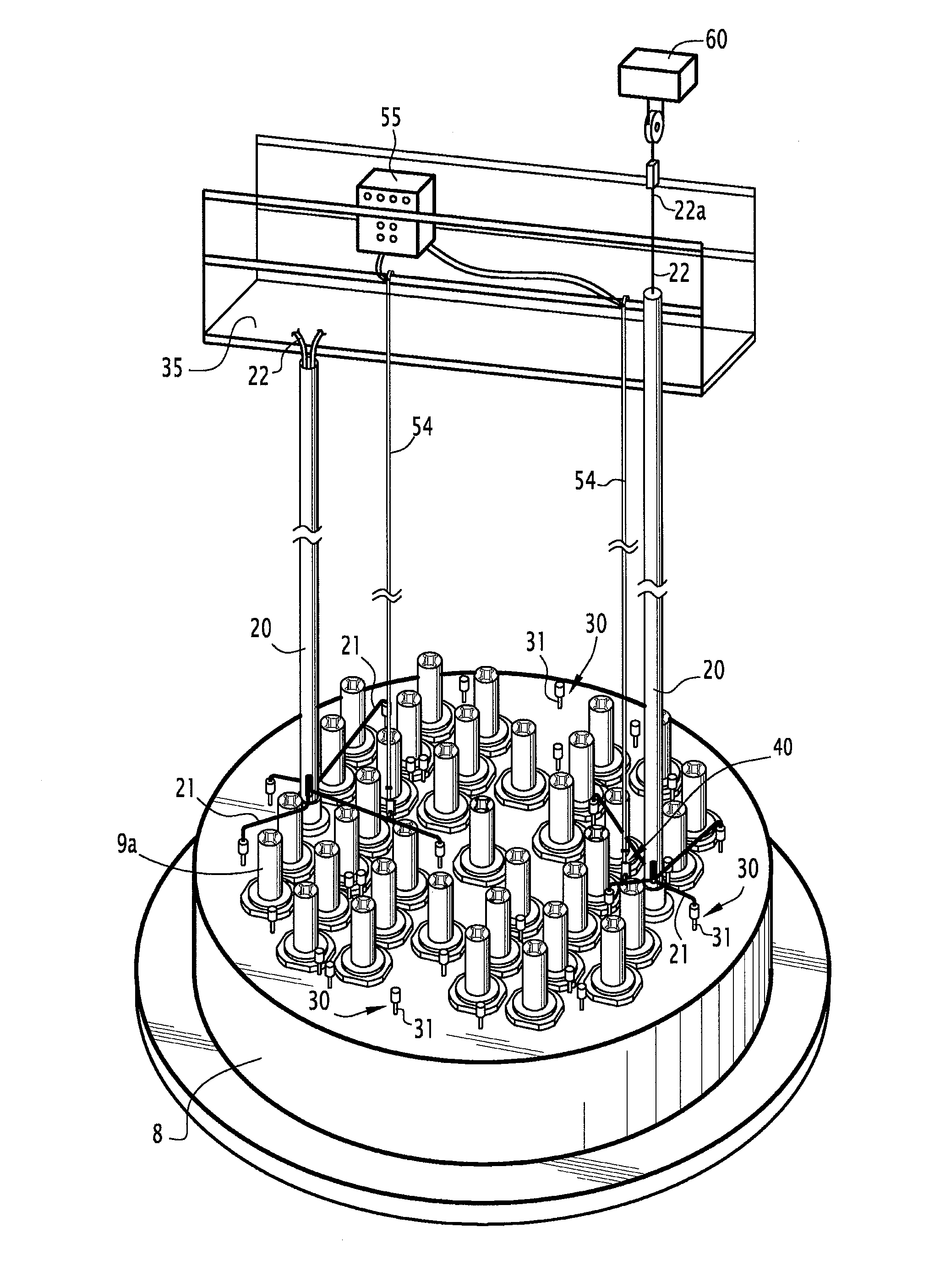 Device for assisting in the underwater extraction or insertion of an elongate element disposed in a pipe, and method for assisting in the extraction or insertion of one such element
