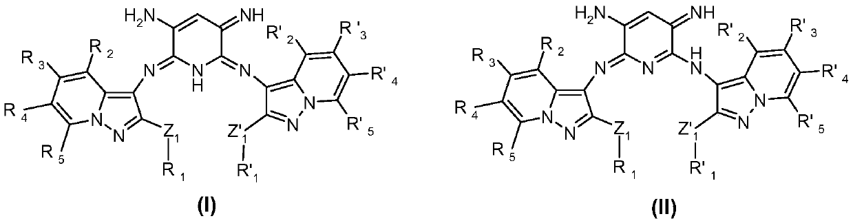 Use of azomethine compounds carrying two pyrazolopyridine units for dyeing keratin fibers