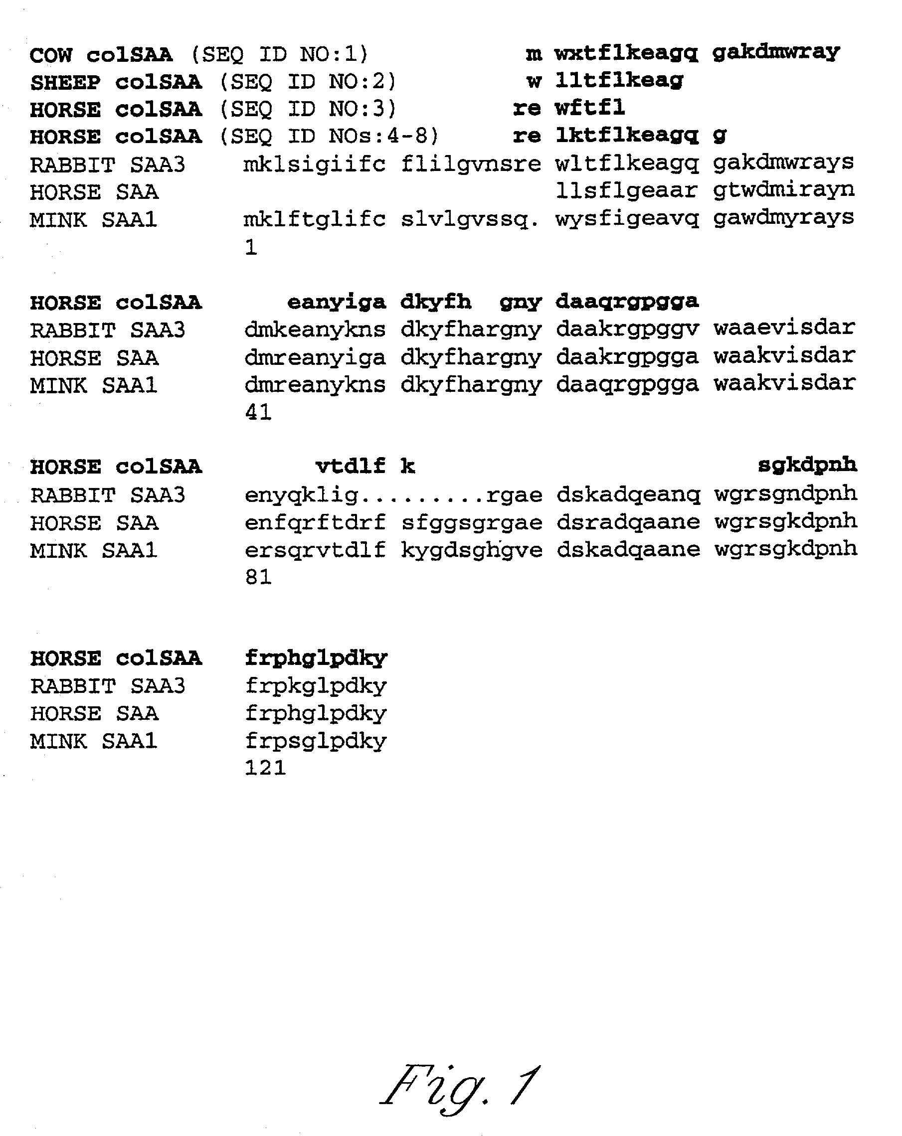 Genomic mammary amyloid a sequence