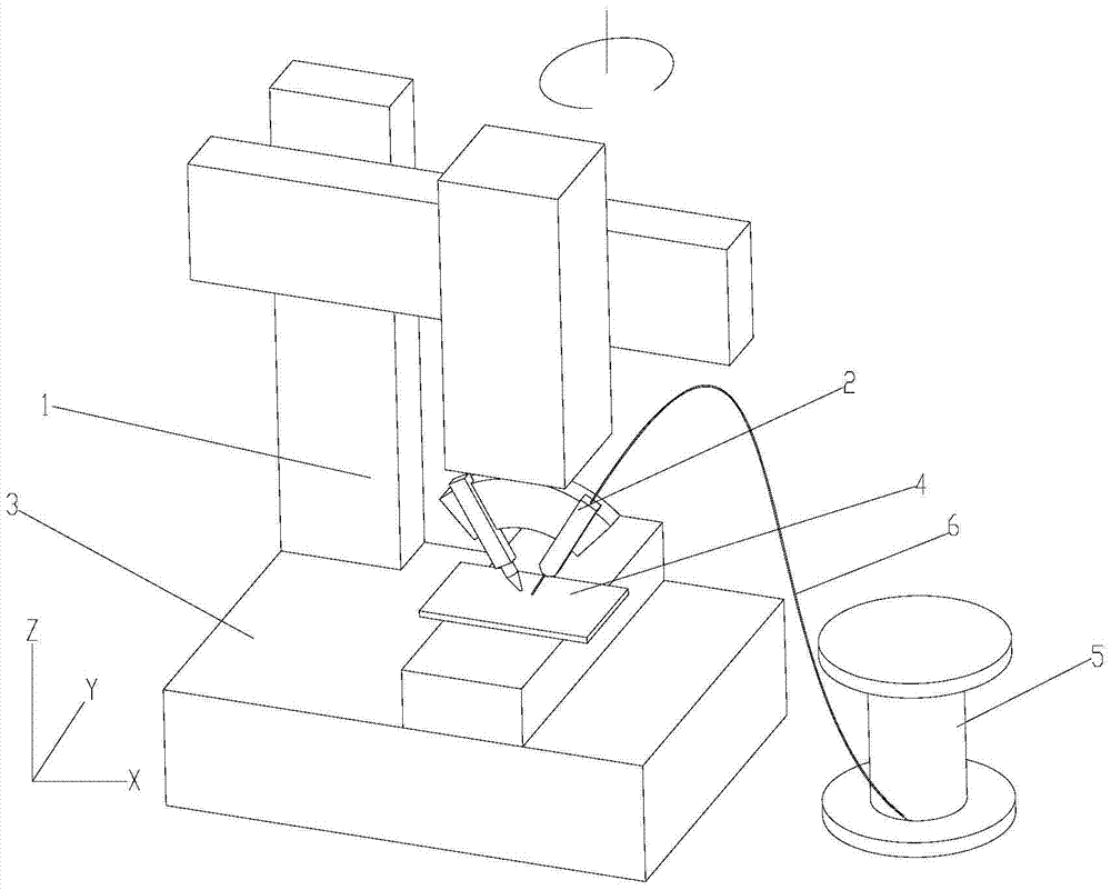 Wire feeding and welding device and method
