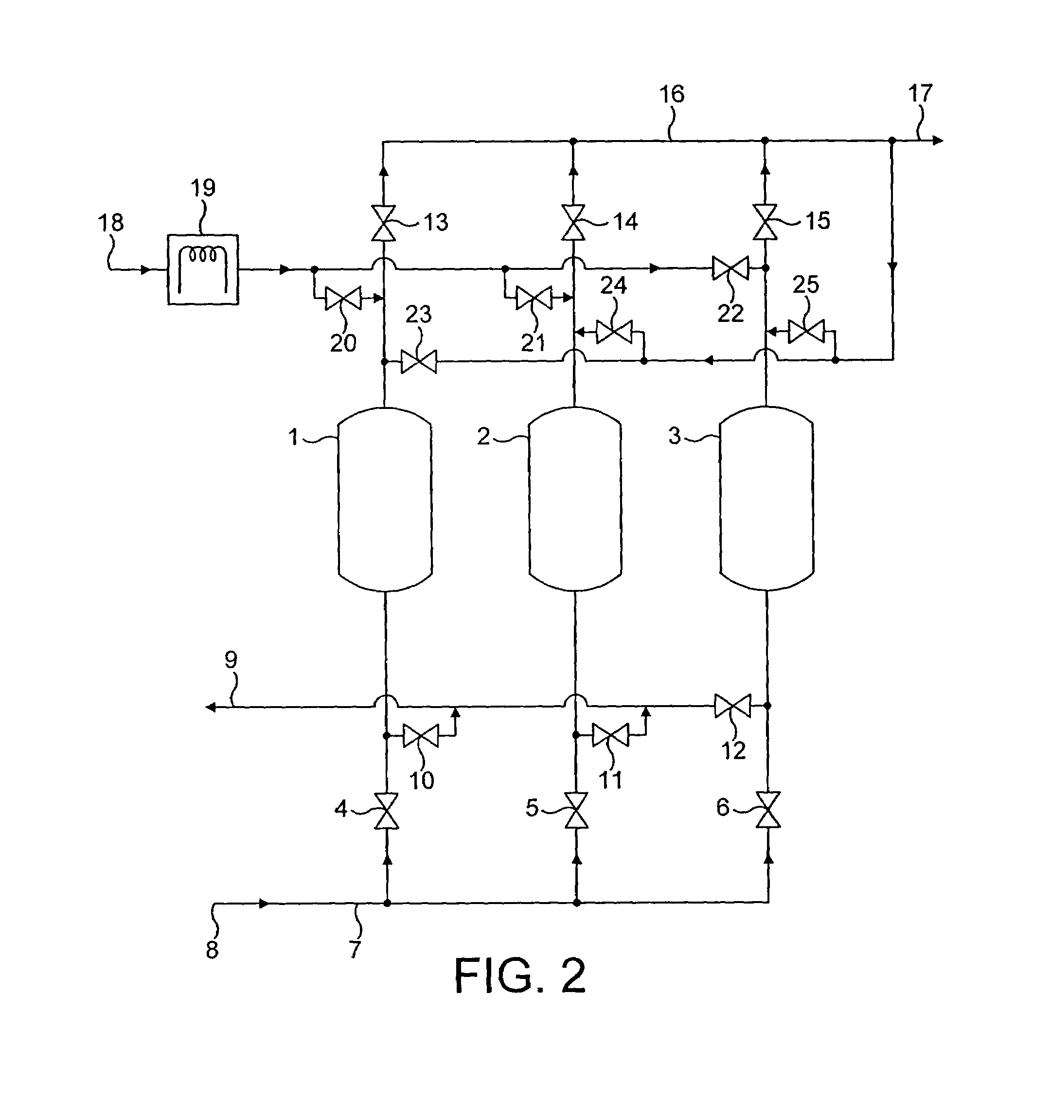 Process and apparatus for treating a feed gas
