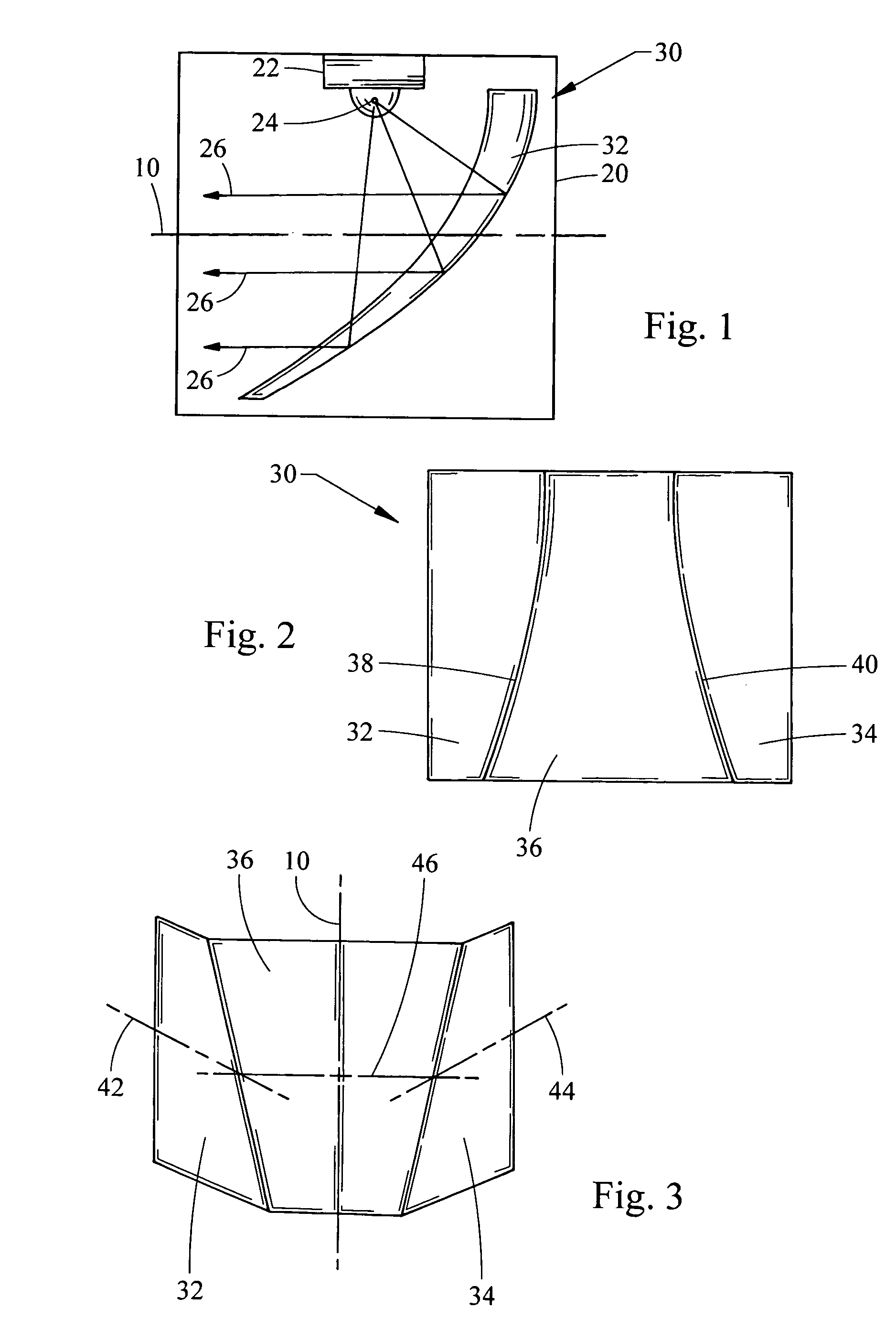 Compound trough reflector for led light sources