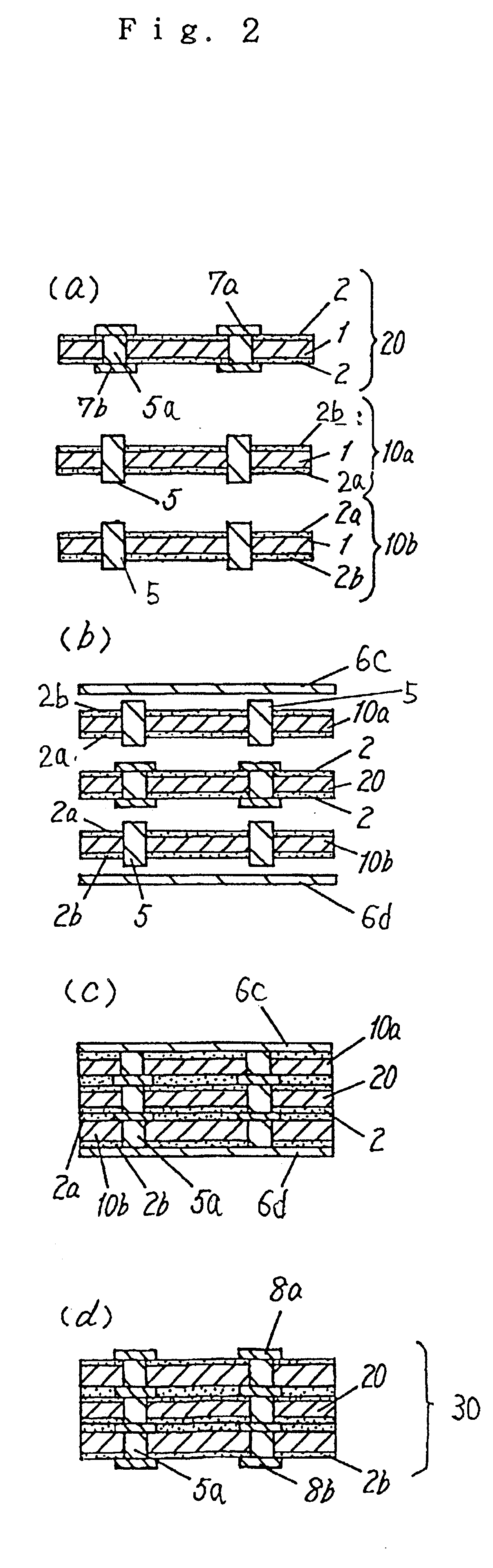 Multi-layer circuit board having at least two or more circuit patterns connected