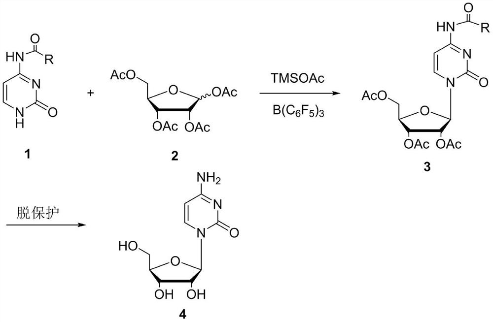 A kind of method of synthesizing cytidine nucleoside