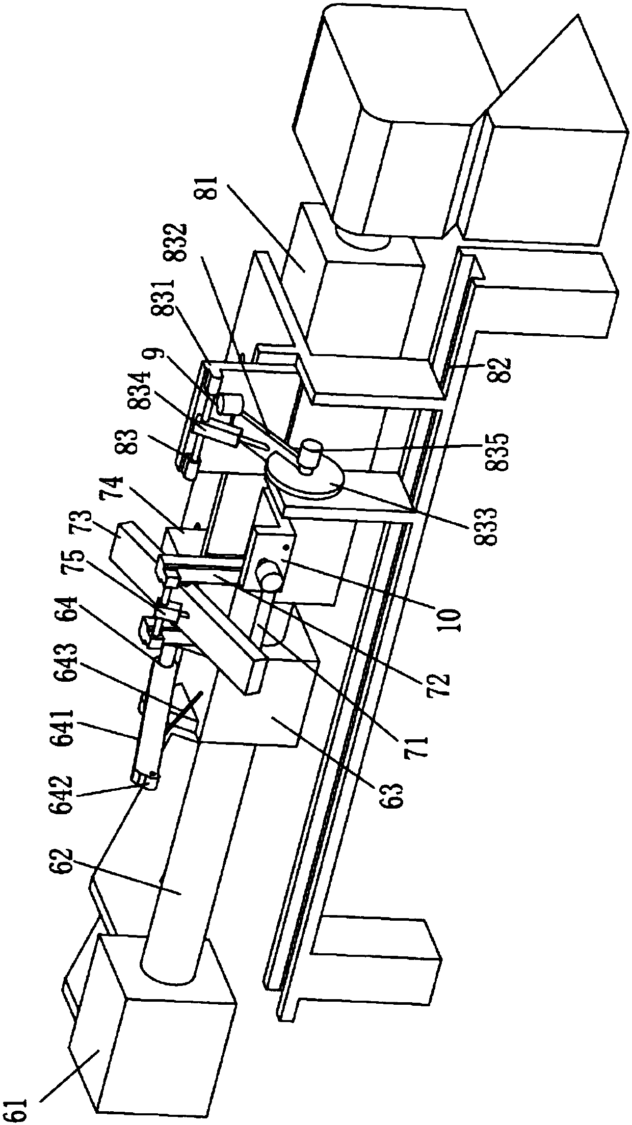 Fixed-length sawing and coding machine of aluminum bars