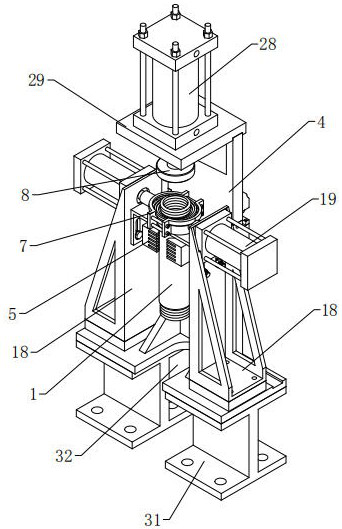 Semi-automatic assembling tool for reducing flange of fuel gas corrugated pipe