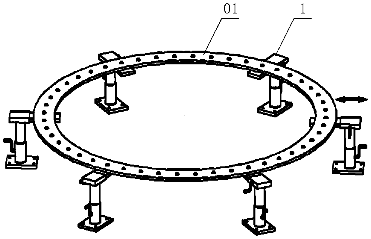 Large permanent magnet direct-driven wind driven generator rotor end cover plate assembling tool