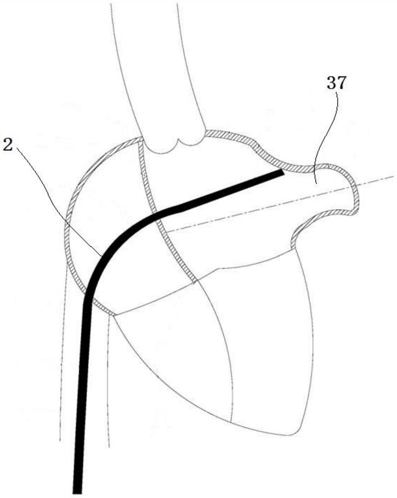 Bending-adjustable left atrial appendage occluder conveying system and using method