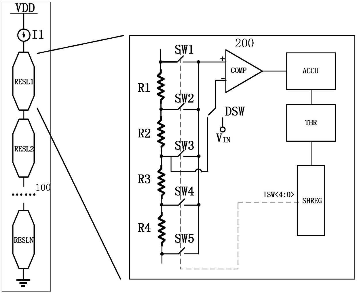 Pipelined analog-to-digit converter comparator offset foreground calibration circuit and method