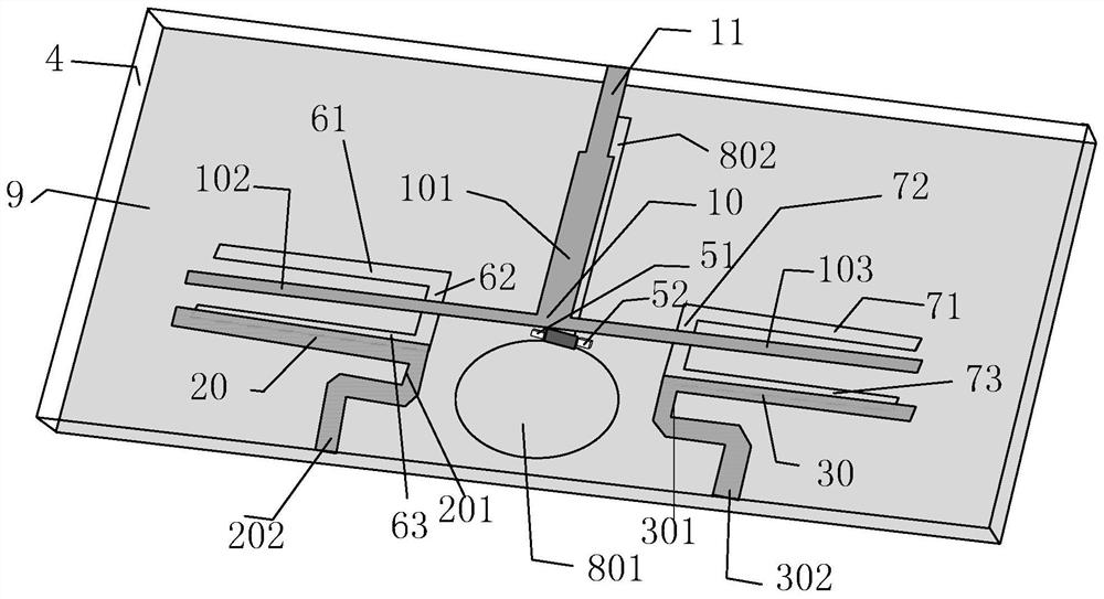 In-phase power division filter based on slot line and microstrip