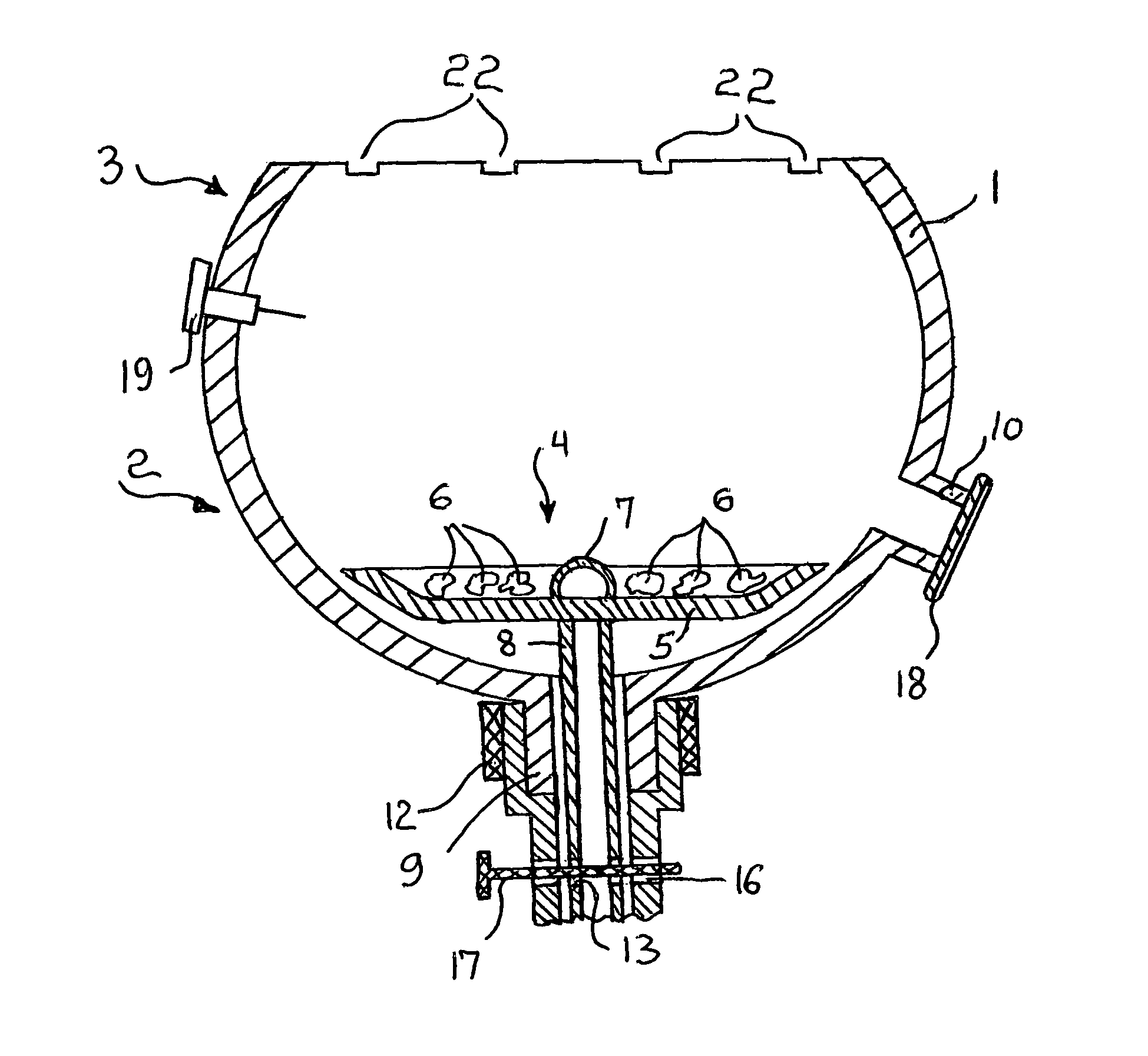 BBQ oven with controllable level position of charcoal chamber and inserts