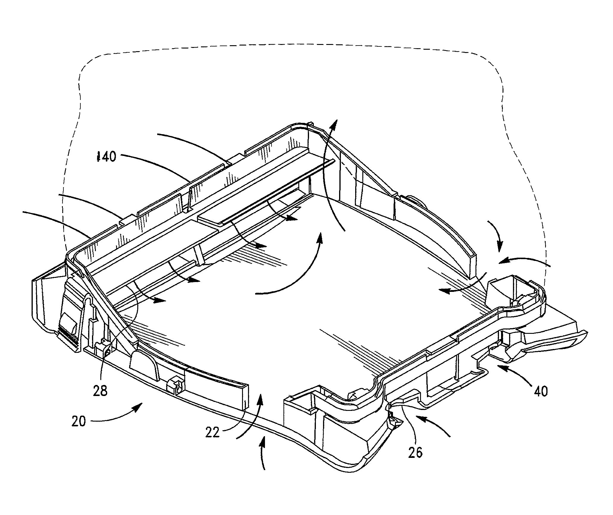 Pool cleaning vehicle having side vents and ducts