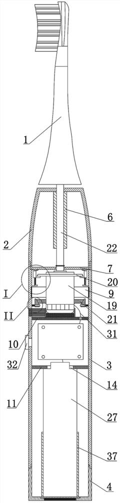 Damping mechanism of electric toothbrush motor