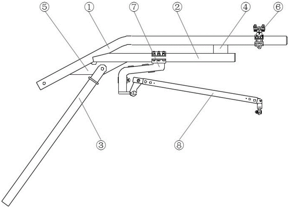 Low headroom tunnel wrist arm positioning device