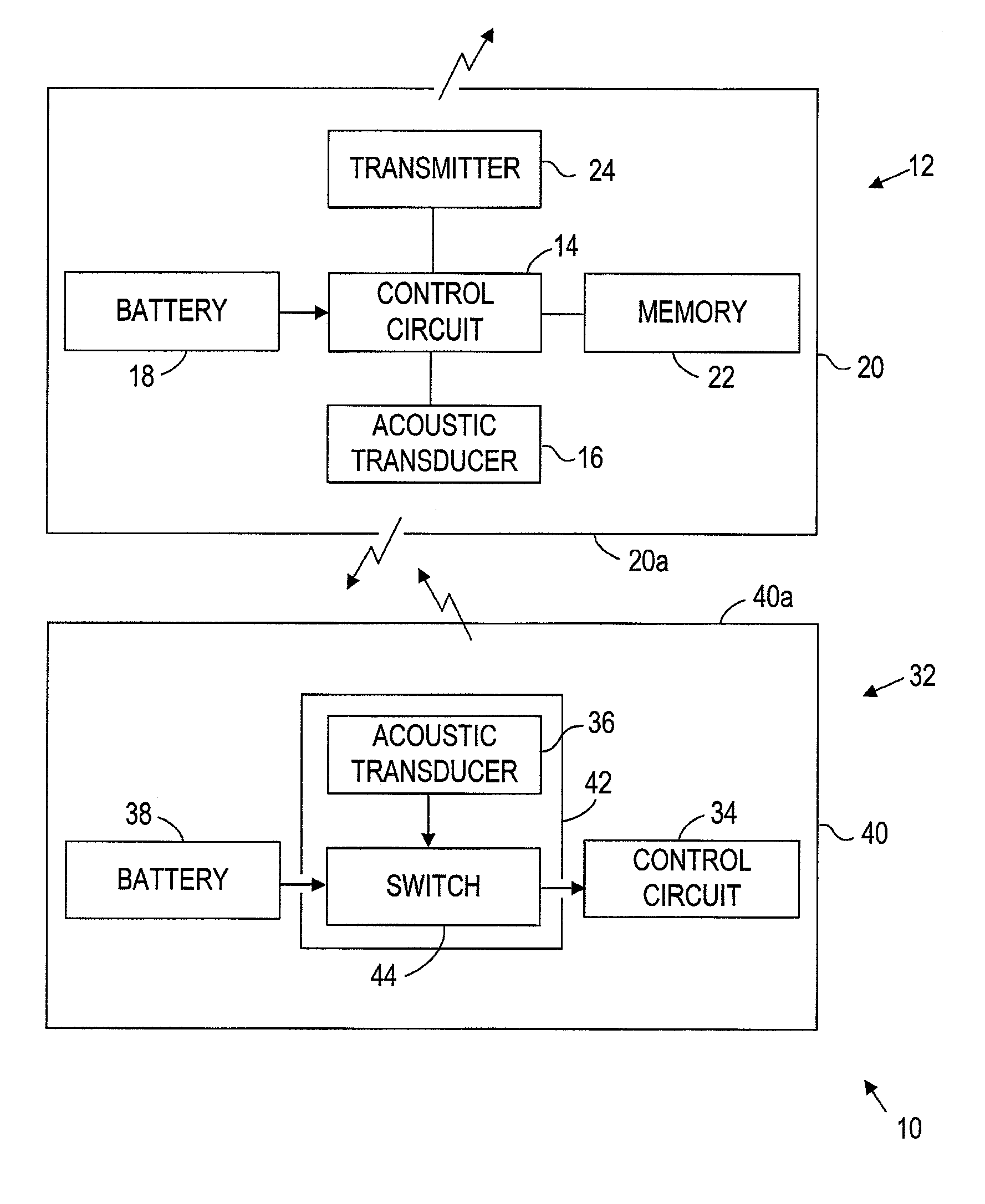 Apparatus and methods using acoustic telemetry for intrabody communications