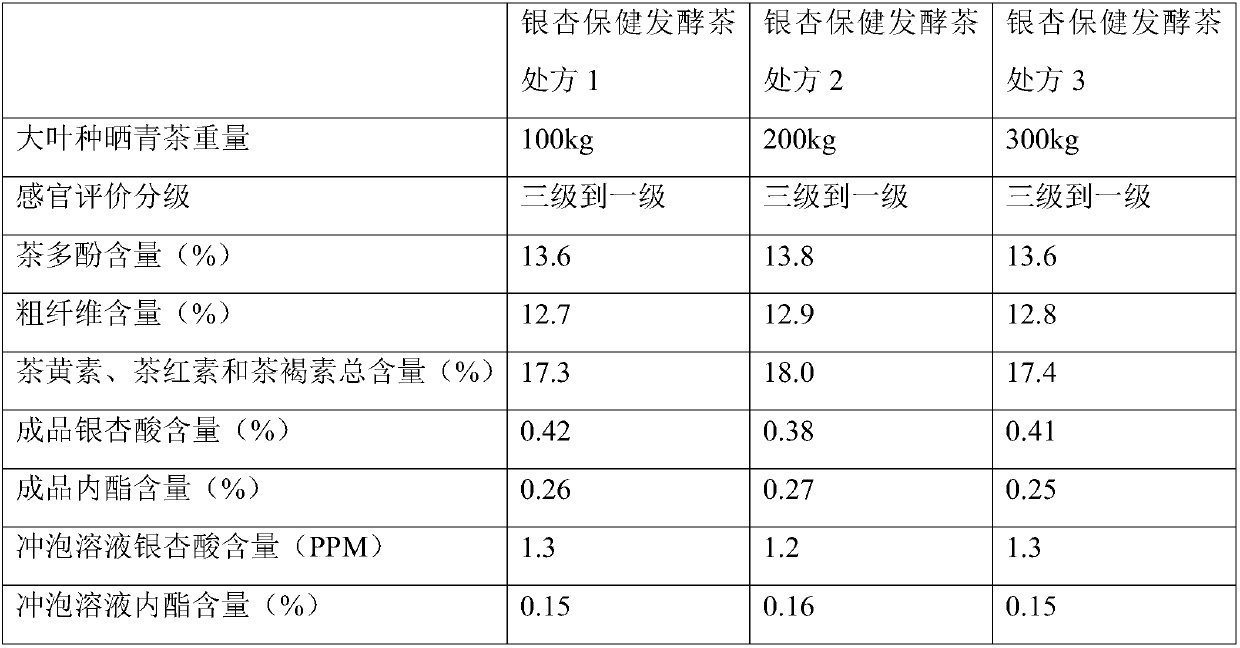 Ginkgo seed health-care fermented tea as well as preparation method and application thereof