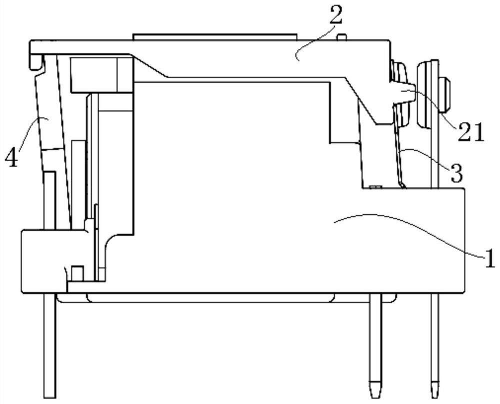 A push-card assembly structure for a horizontal relay