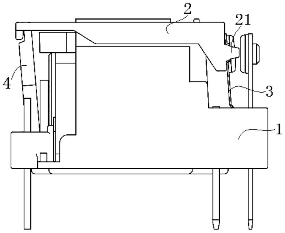 A push-card assembly structure for a horizontal relay