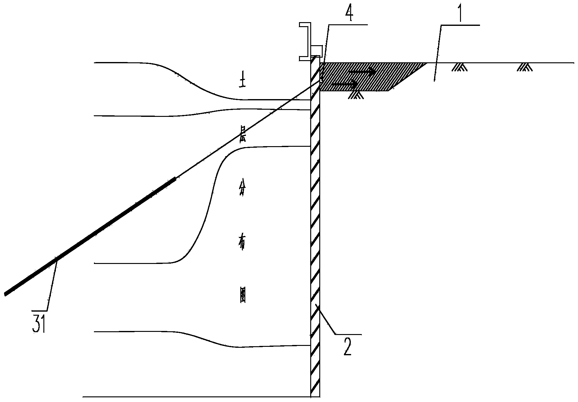 Offshore deep foundation pit supporting structure and construction method thereof