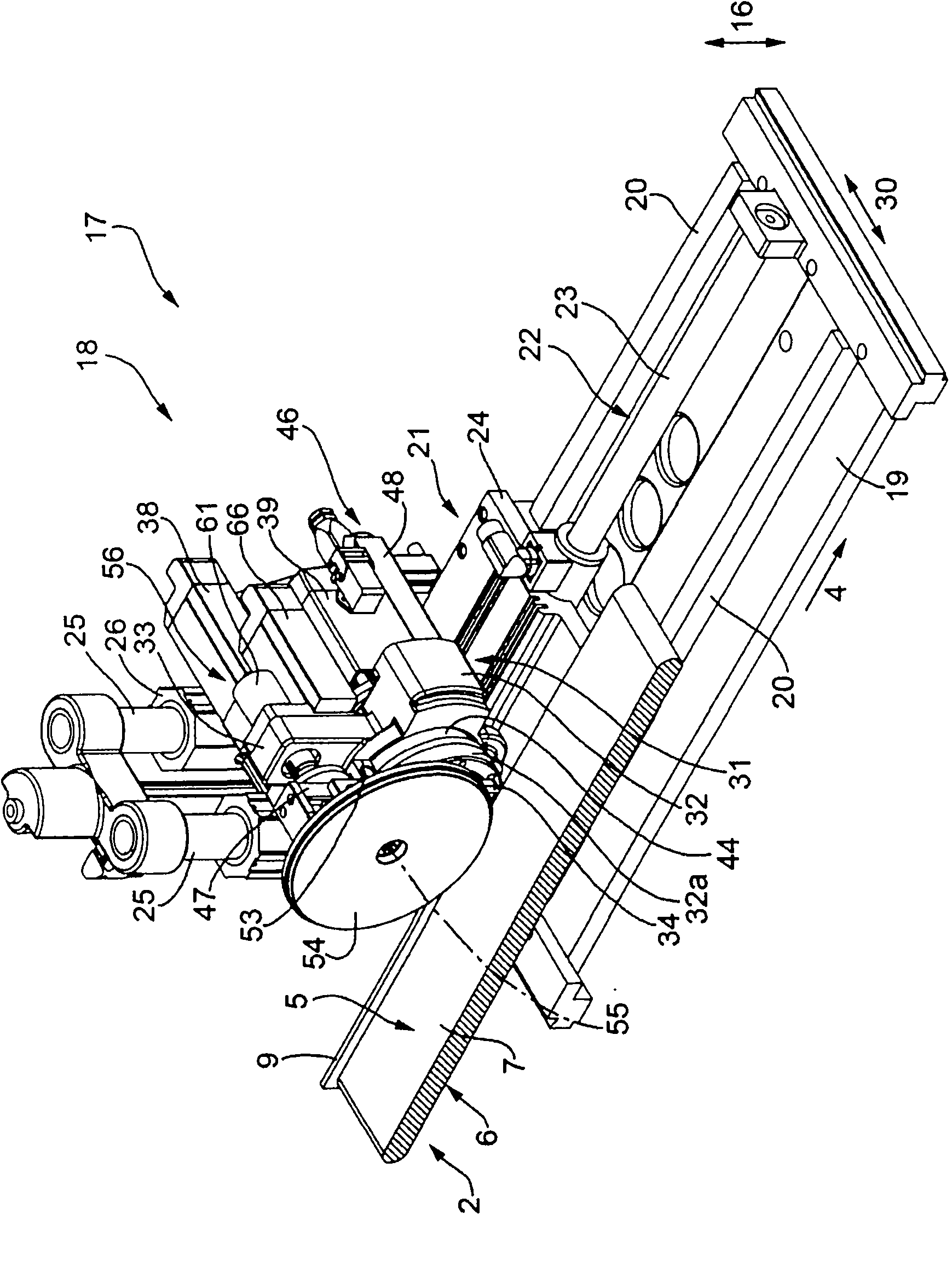 Working unit for processing of wooden boards and the like