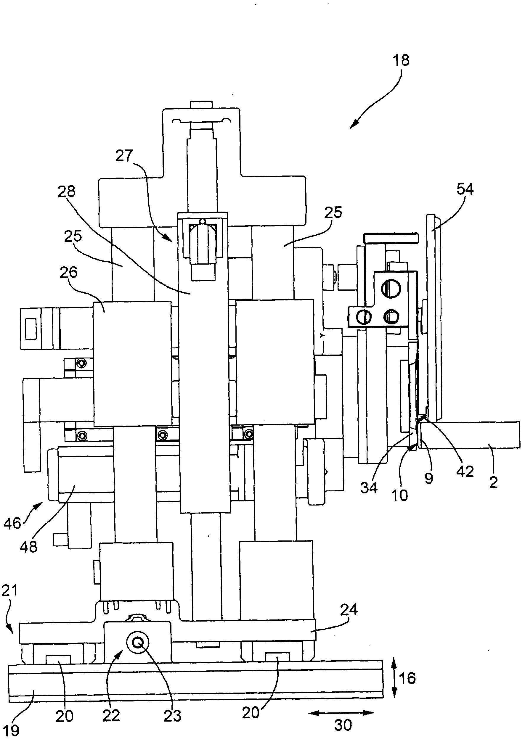 Working unit for processing of wooden boards and the like