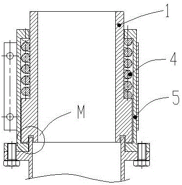 Self-vibrating type material clearing tube device for housing stretching-out section of material-pushing centrifugal machine