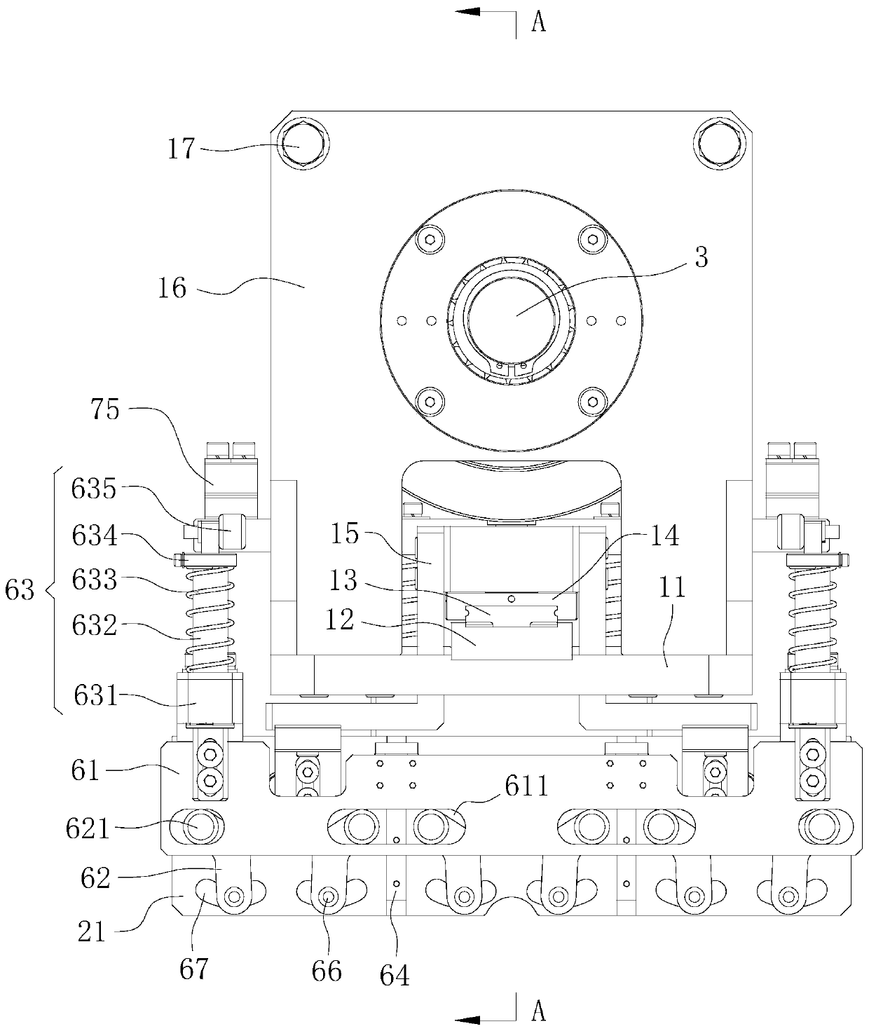 Device for rotating and pressing dumplings