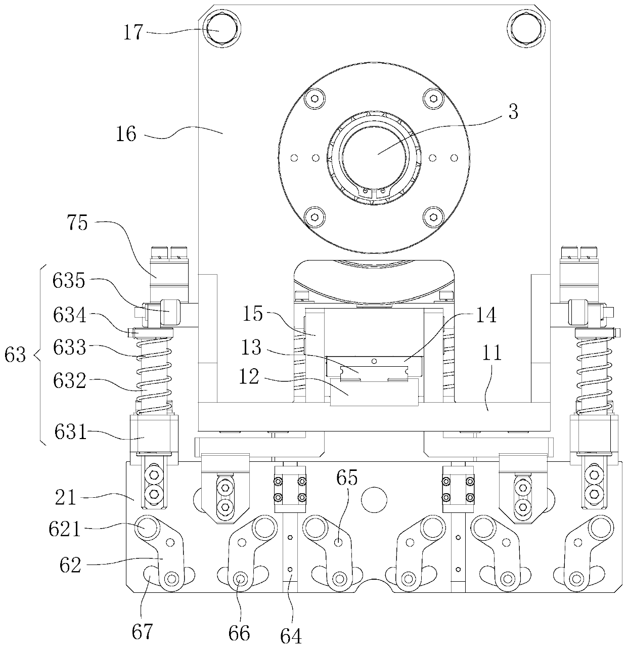 Device for rotating and pressing dumplings