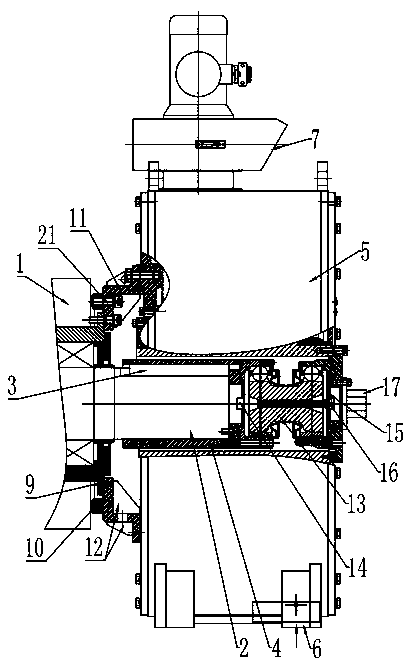 Large-power motor hanging installation structure