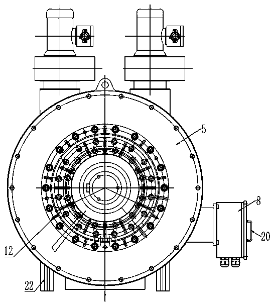 Large-power motor hanging installation structure