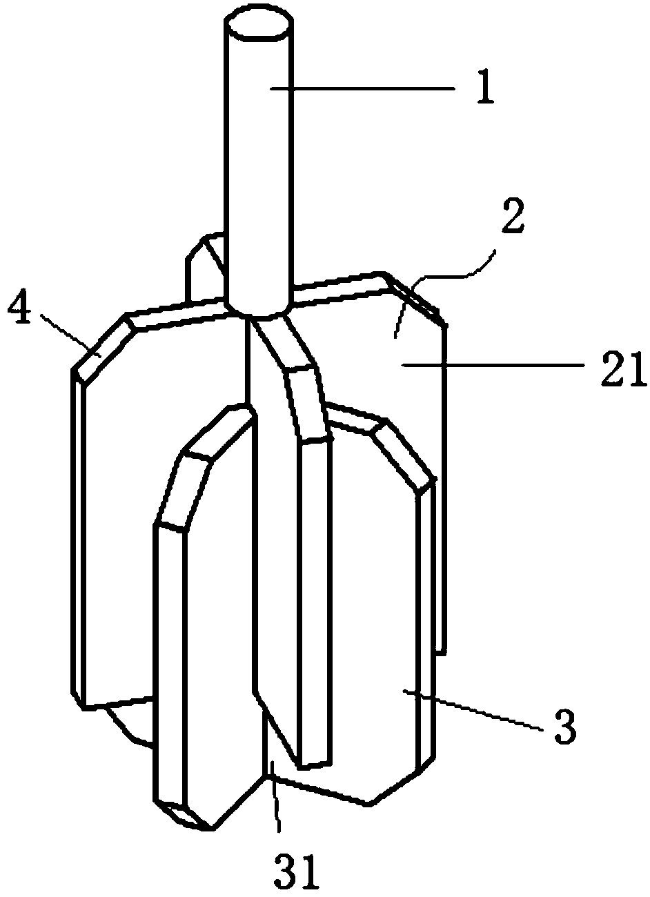 Anode structure for large-size inner-hole iron plating repair and application