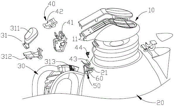 A kettle lid opening mechanism
