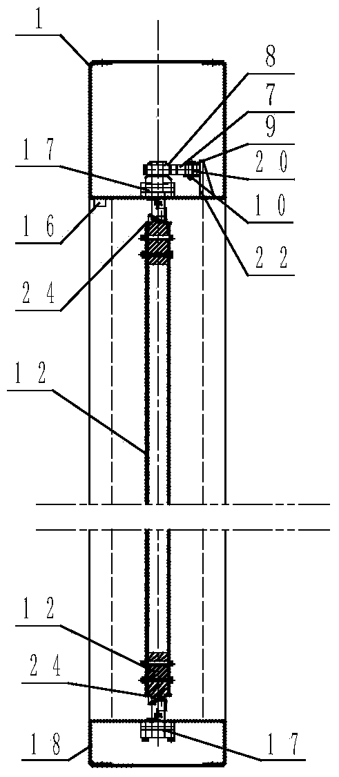 Transmission device for escape door of mine