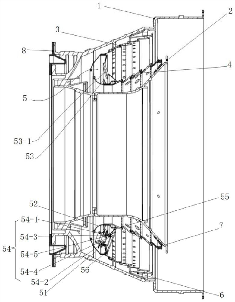 Annular combustion chamber model with integrated head structure and assembly method