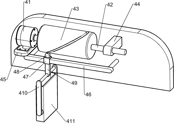 A paint brushing device for rectangular wooden boards