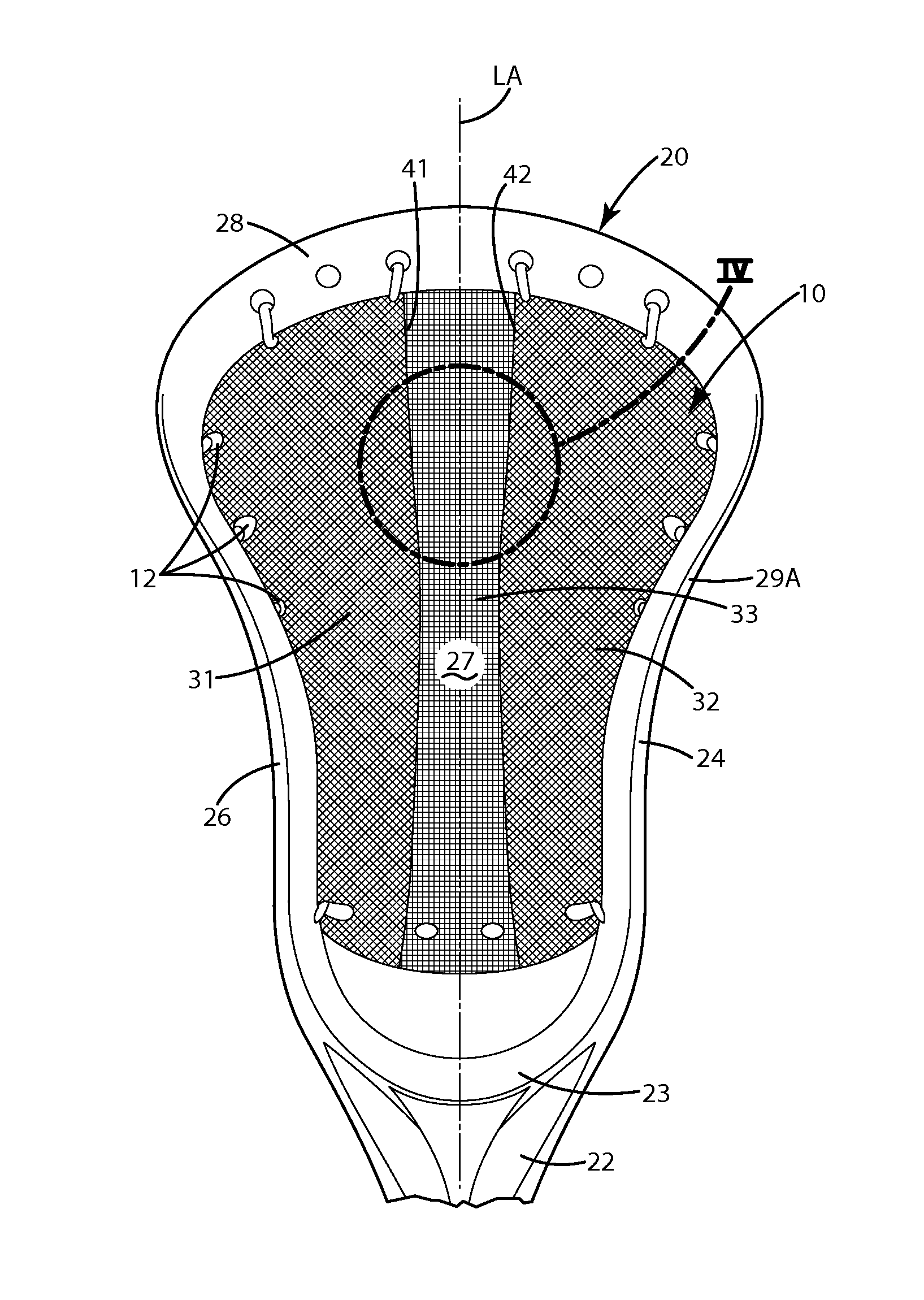 Lacrosse head pocket and related method of manufacture