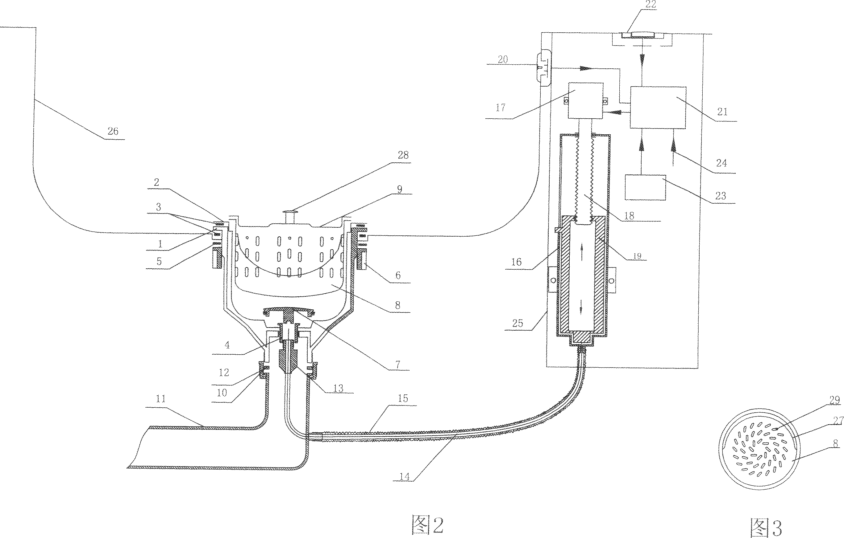 Table control touch type dewatering device