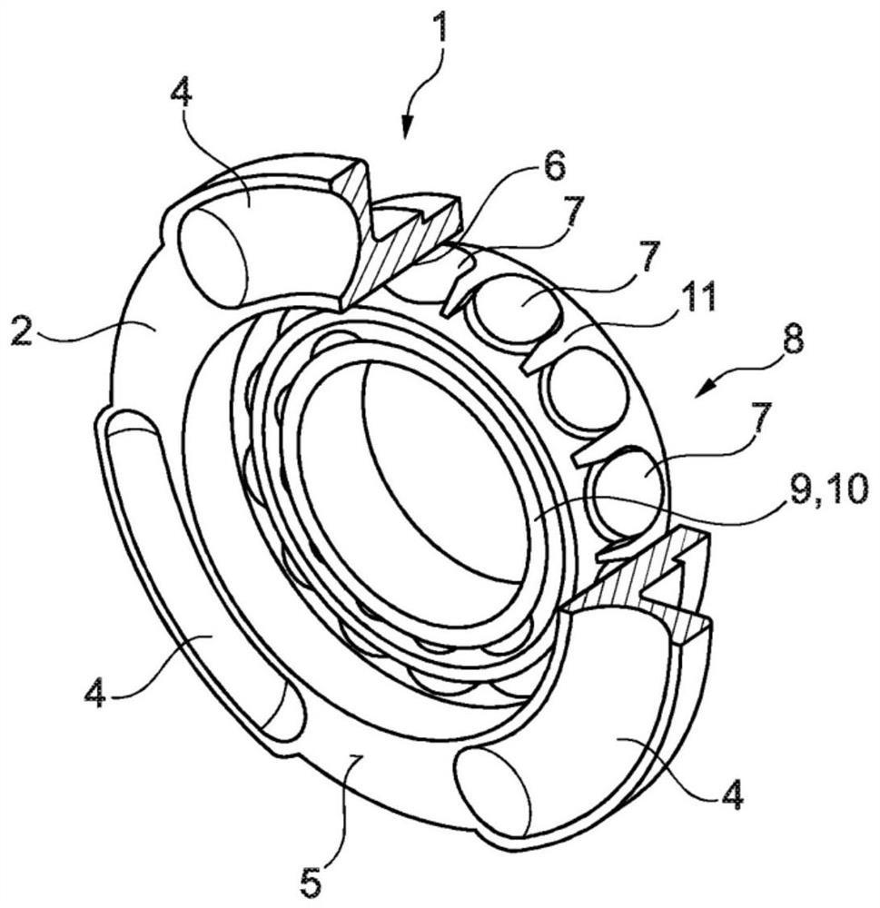 Ramp actuator and angular-contact ball bearing unit with a cold-worked outer ring and an embossed ramp contour, and method for producing a ramp disc