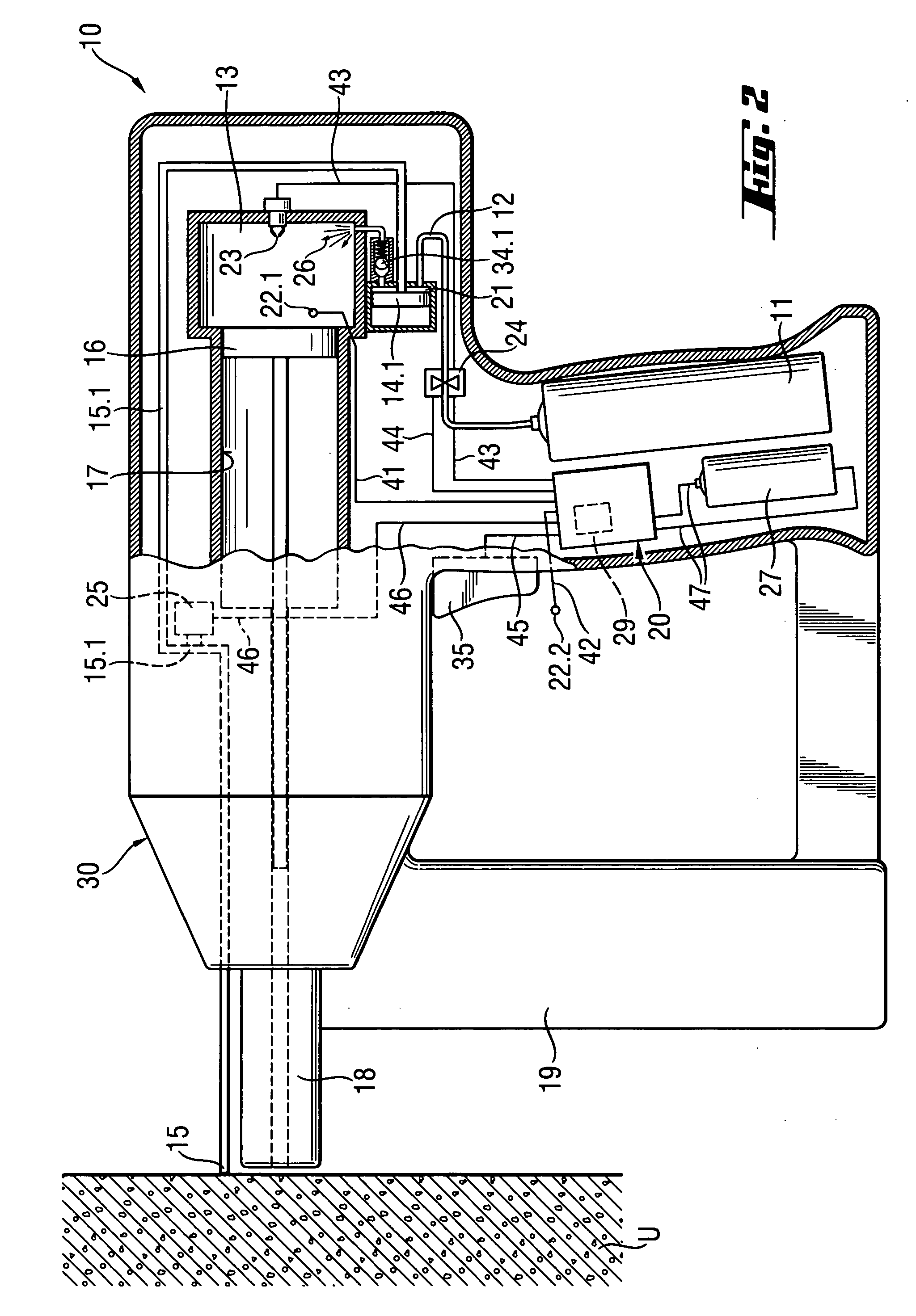 Combustion-engined setting tool