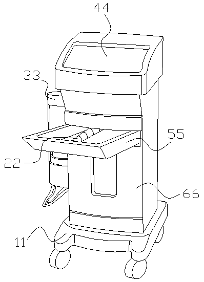 Movable cleaning device for gynecological nursing