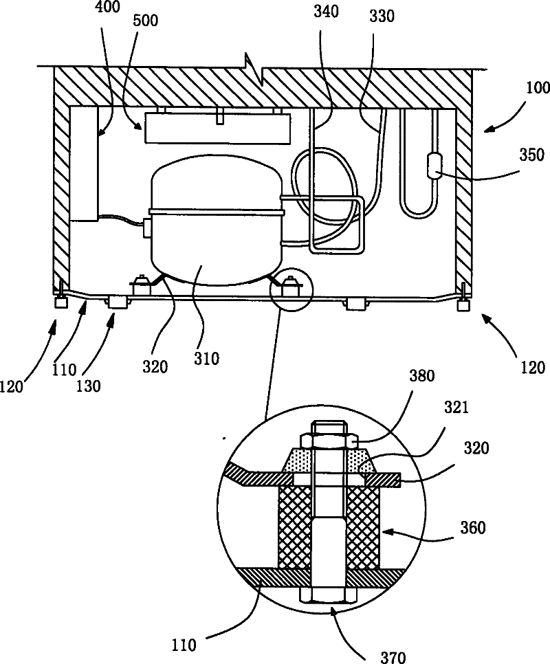 Vibration damping device used for wine refrigerator