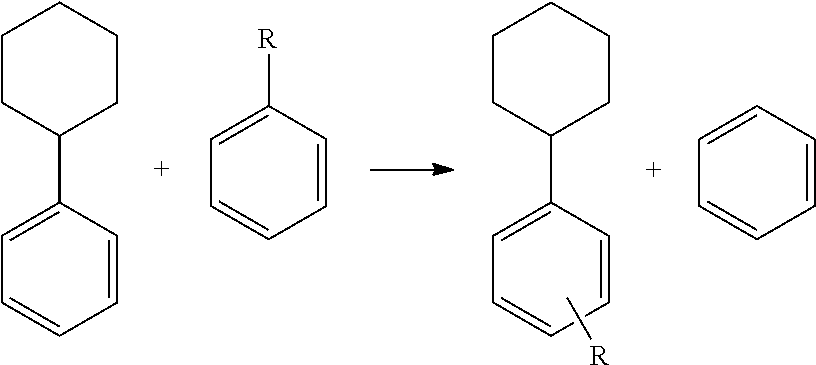 Transalkylated Cyclohexylbenzyl and Biphenyl Compounds