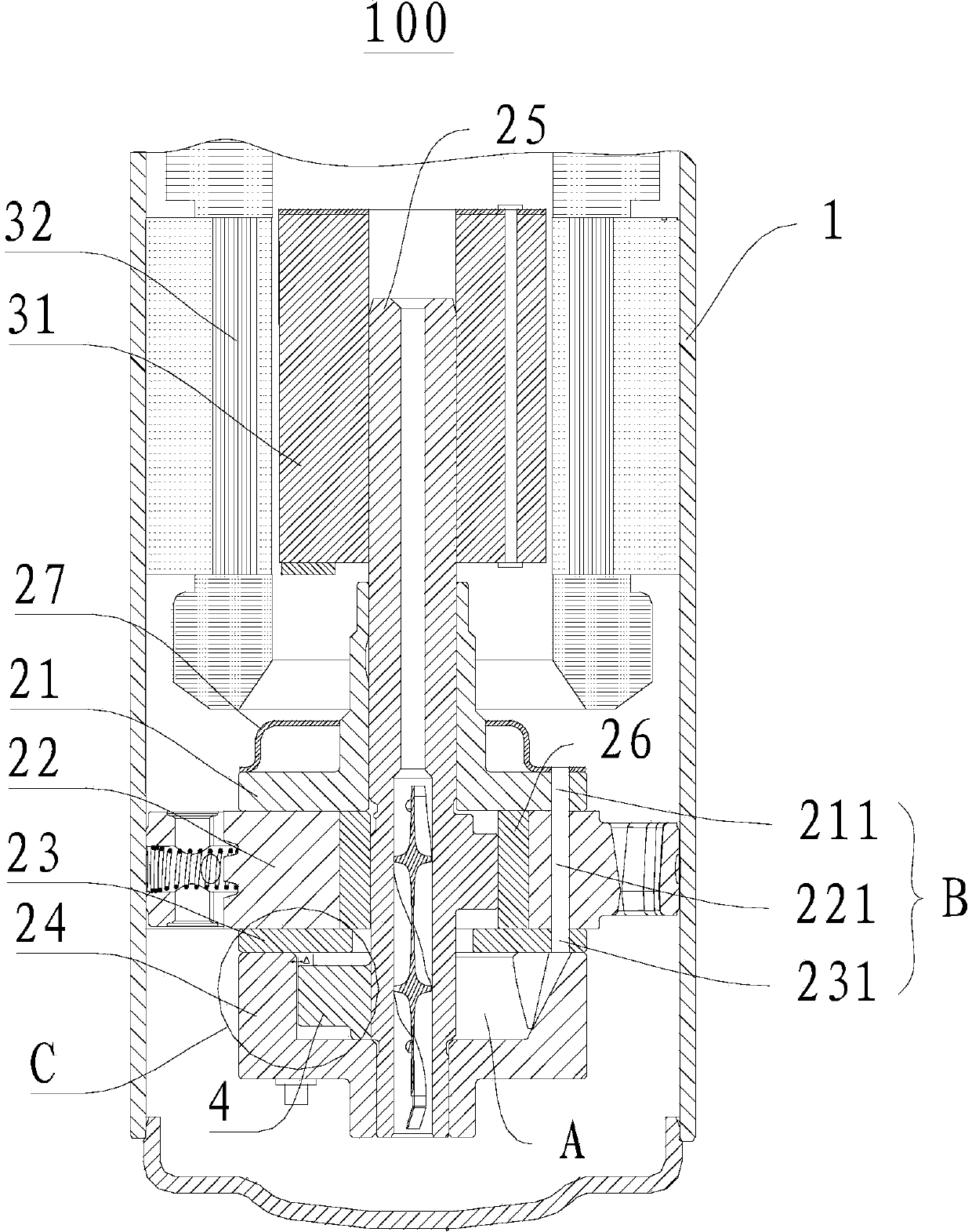 Rotary compressor and refrigeration circulating device provided with rotary compressor
